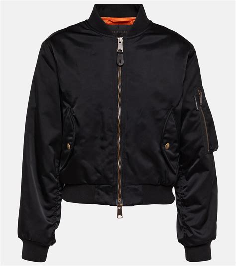 balenciaga bombardier jacket replica|balenciaga cropped bomber jacket women's.